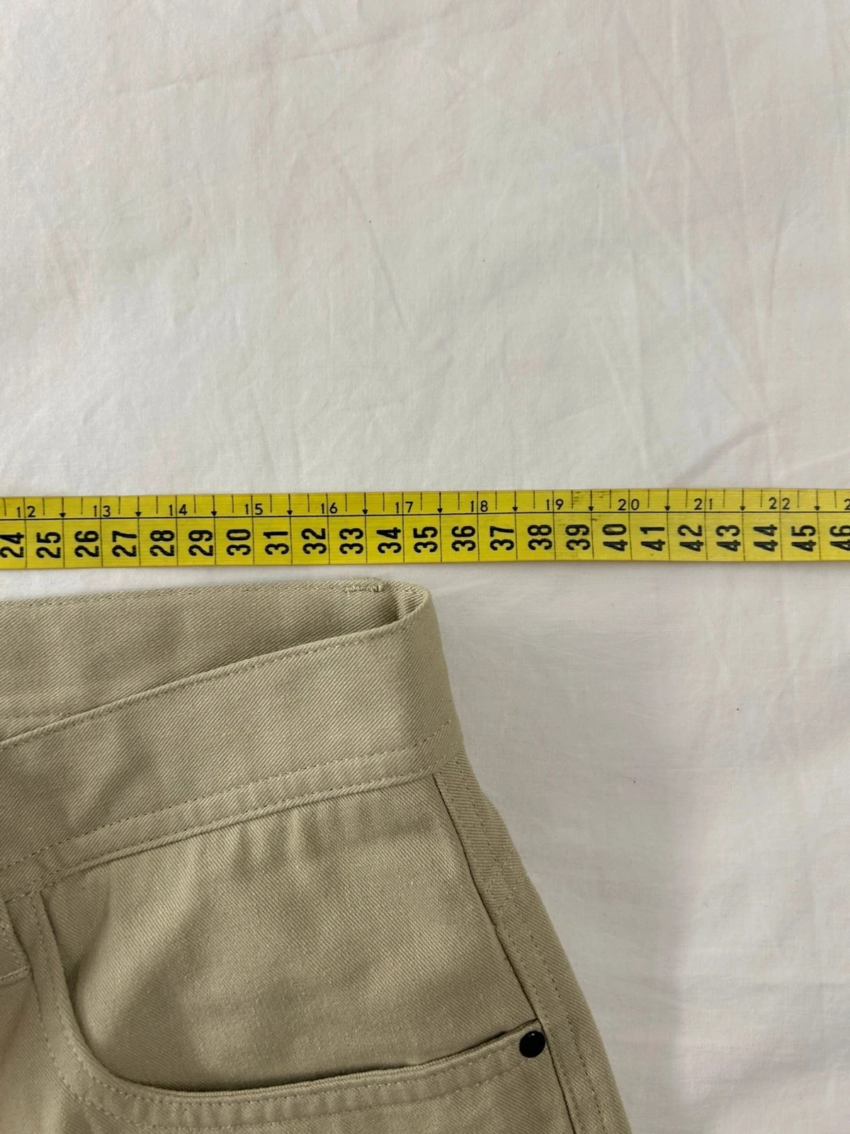 Jeans bege creme justo vintage corte reto – photo 8